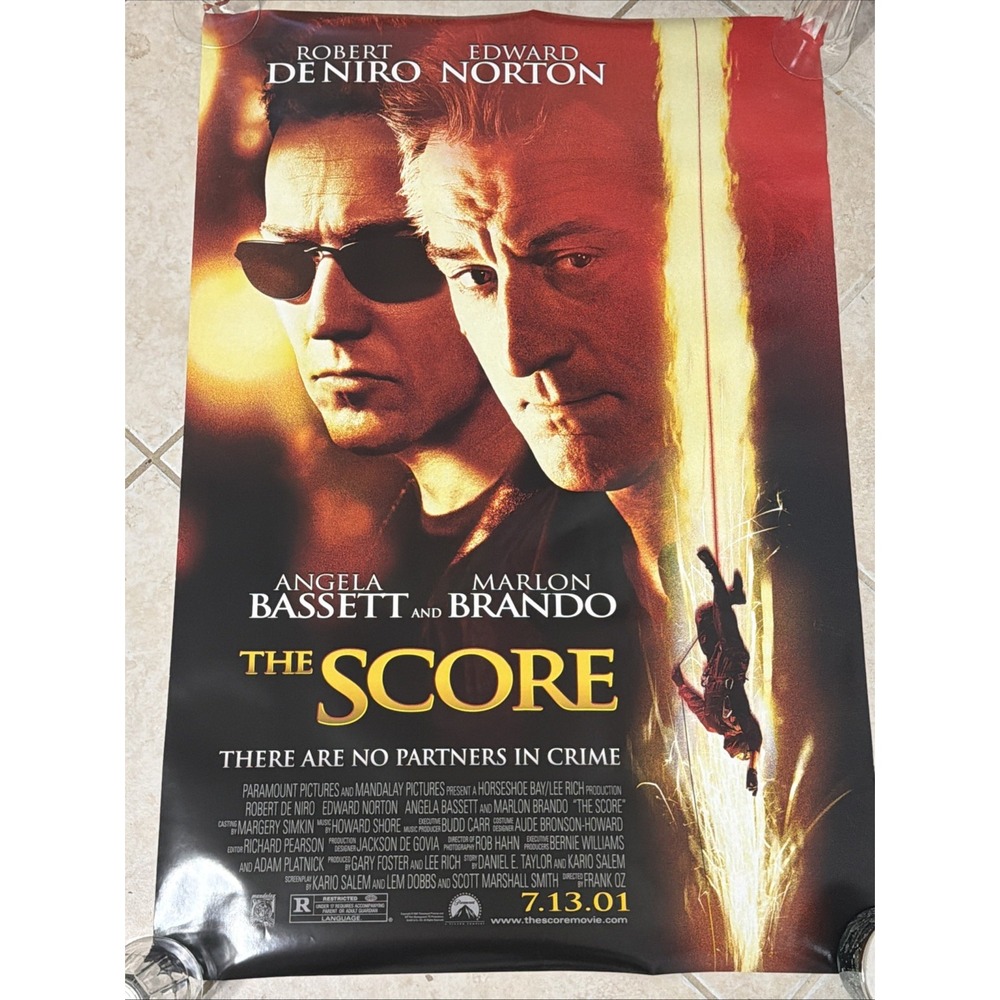 The Score Movie Poster‎ 2001 Robert De Niro Edward Norton Original 27x40 DS
